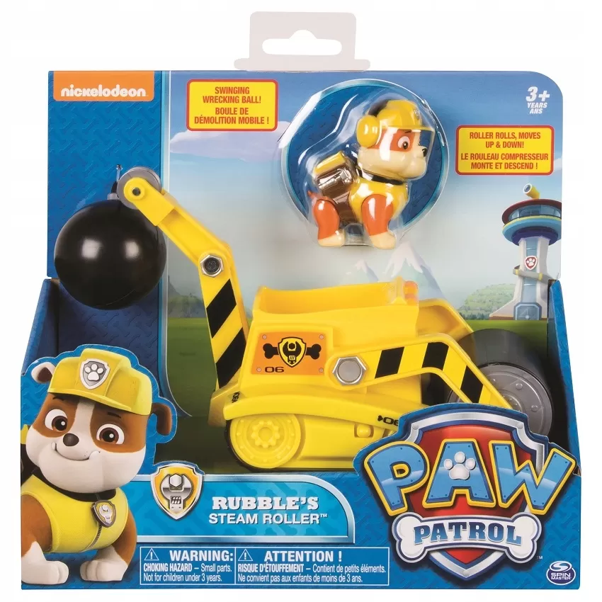PATRULA CATELUSILOR FIGURINA CU AUTOVEHICUL BULDOZERUL LUI RUBBLE