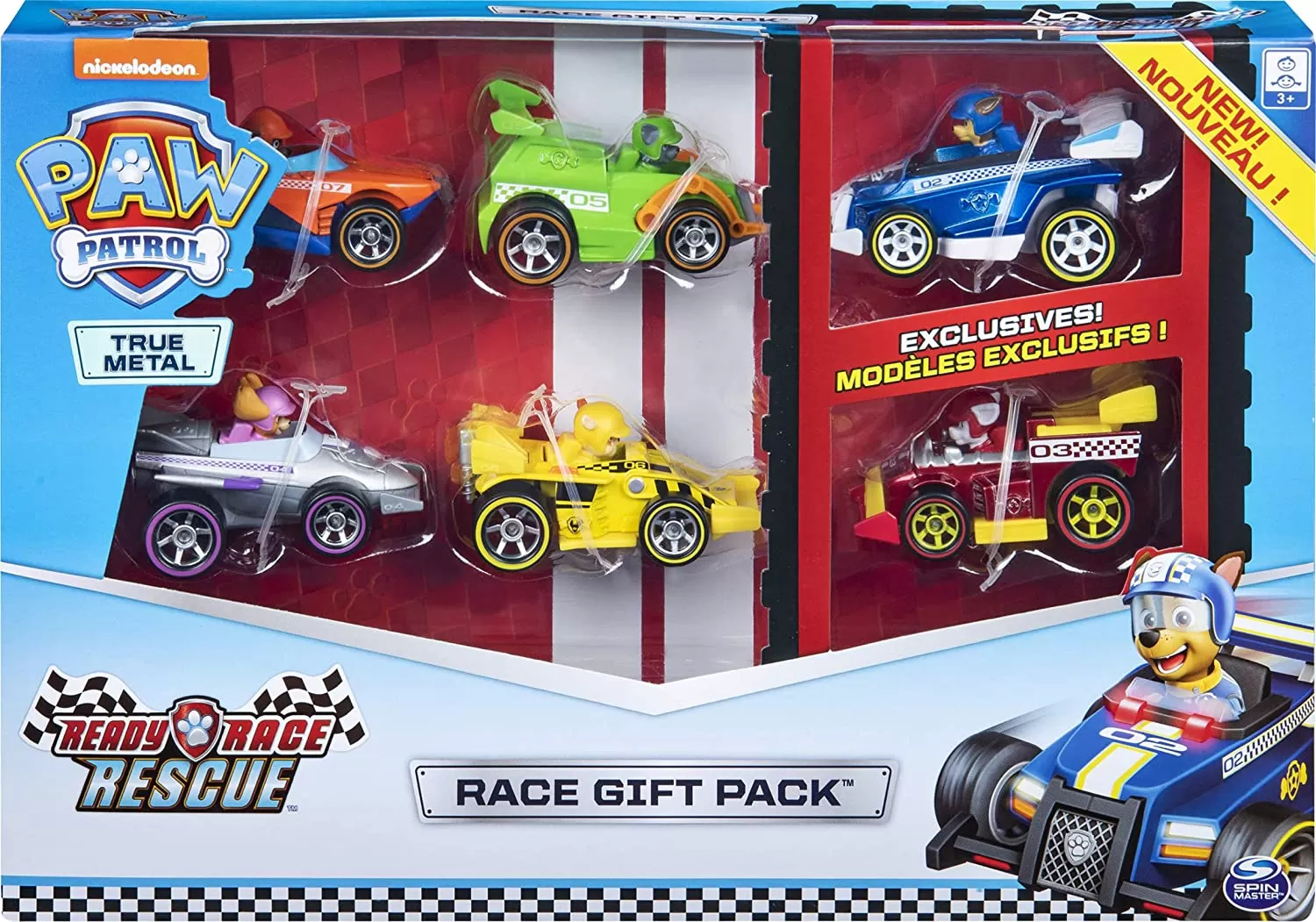 PATRULA CATELUSILOR SET 6 MASINUTE METALICE READY RACE