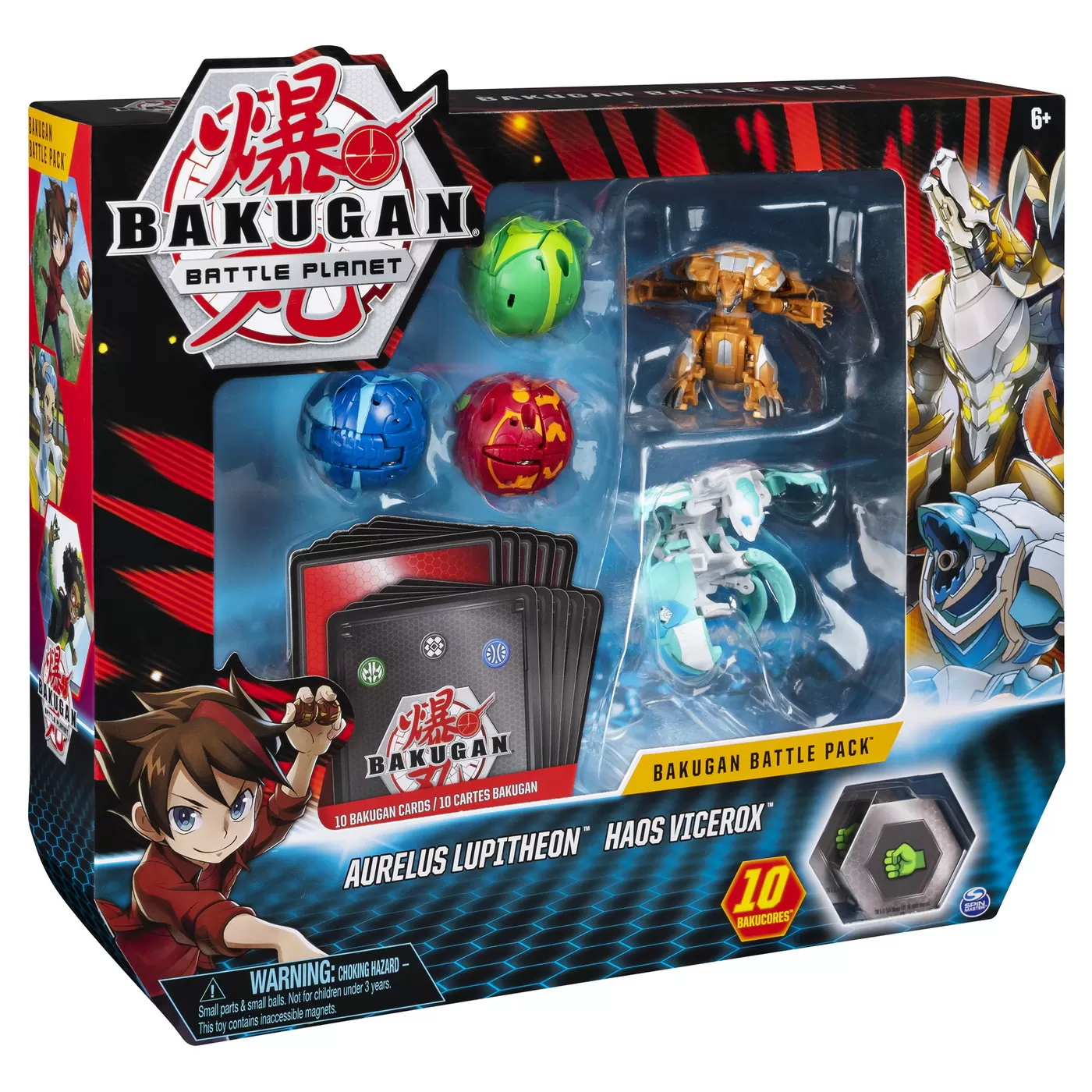 BAKUGAN SET DE LUPTA CU 5 BILE AURELUS LUPITHEON SI HAOS VICEROX