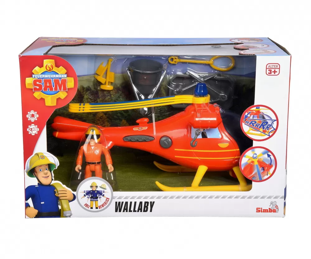 ELICOPTER POMPIERUL SAM WALLABY CU FIGURINA SI ACCESORII