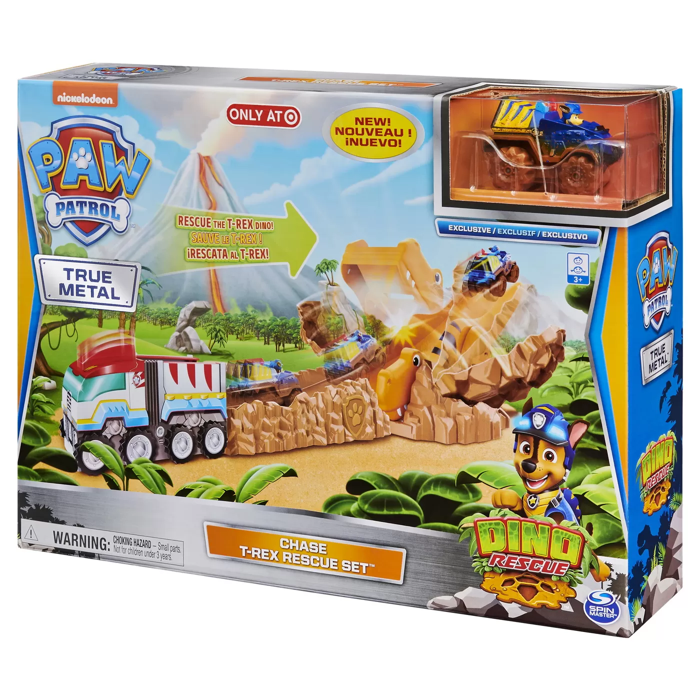 PATRULA CATELUSILOR SETUL CU PISTA DE SALVARE CHASE AL DINOZAURULUI T-REX