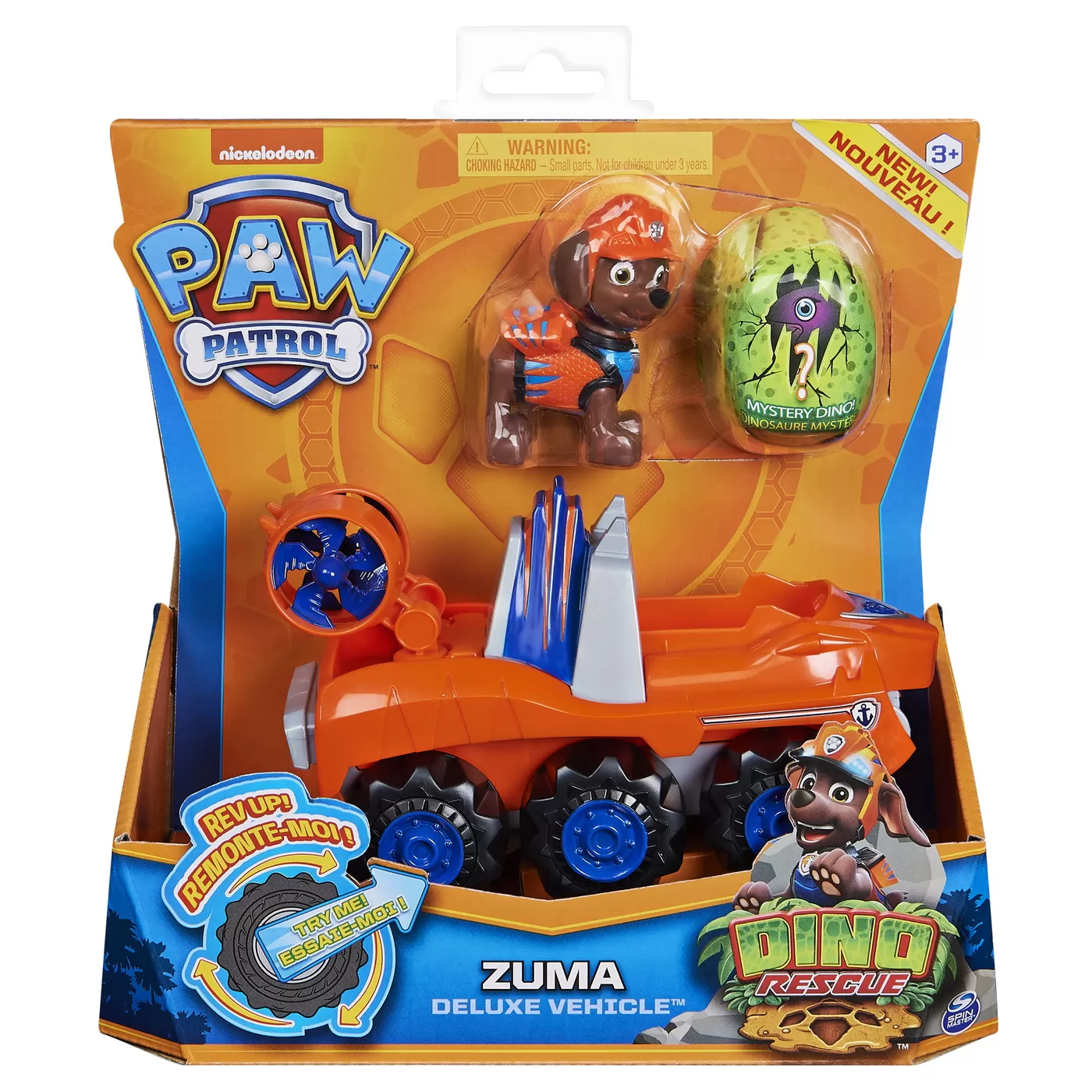 PATRULA CATELUSILOR SET VEHICUL CU CATELUS ZUMA SI FIGURINA DINO SURPRIZA