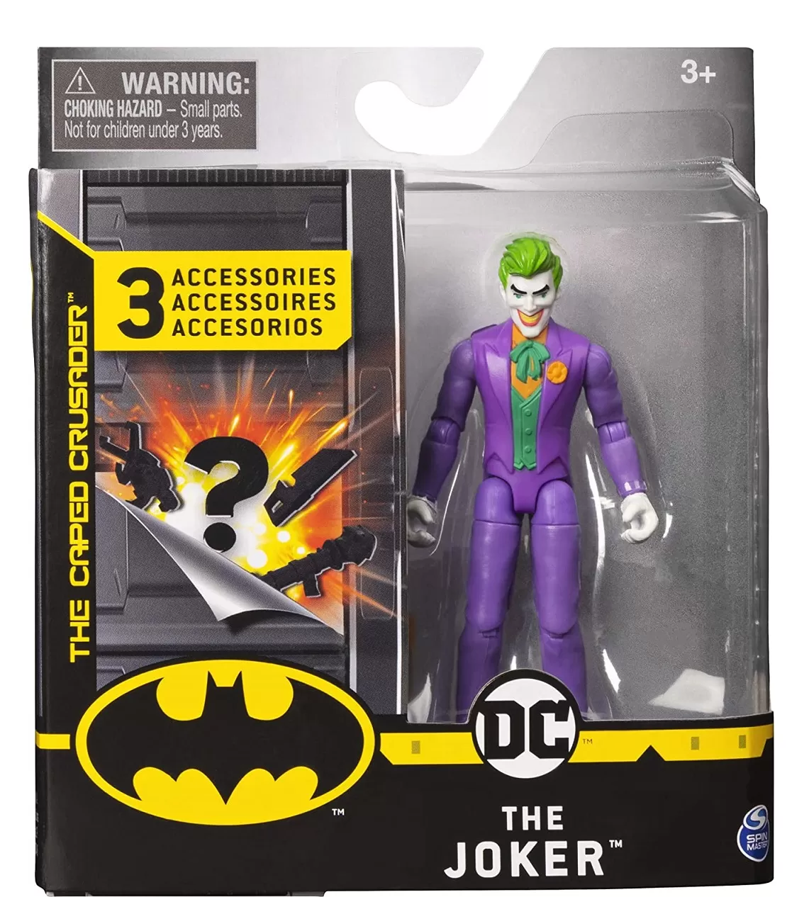 FIGURINA JOKER 10CM CU COSTUM MOV SI 3 ACCESORII SURPRIZA