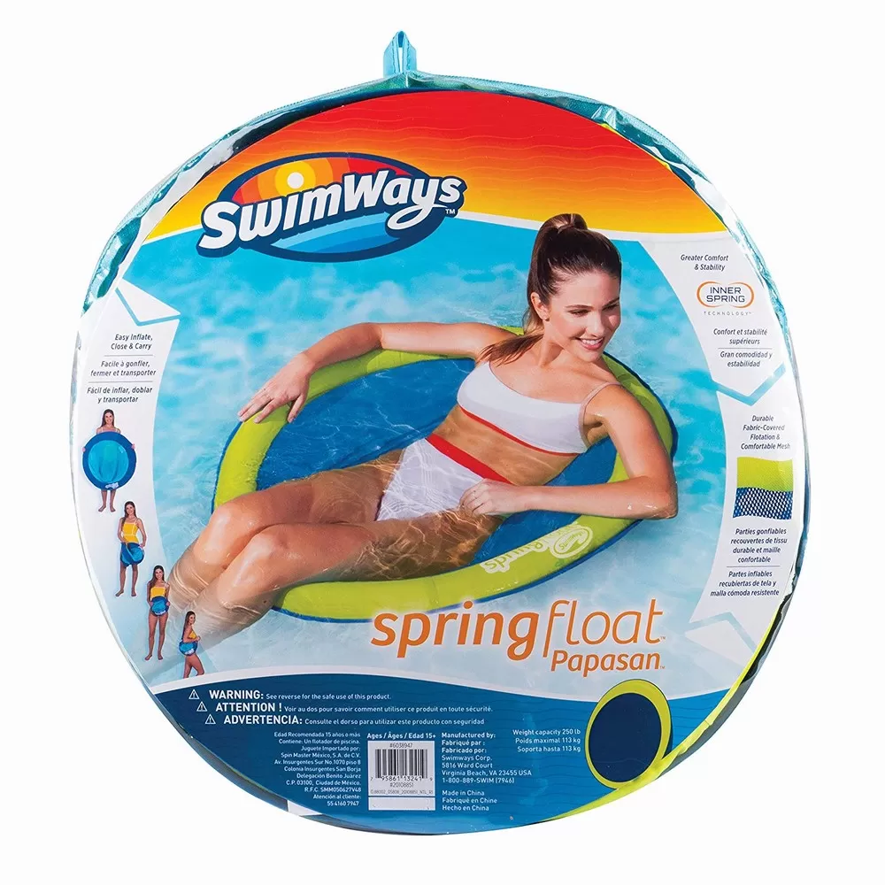 SWIMWAYS SCAUN PLUTITOR SPRING FLOAT PAPASAN VERDE CU GALBEN