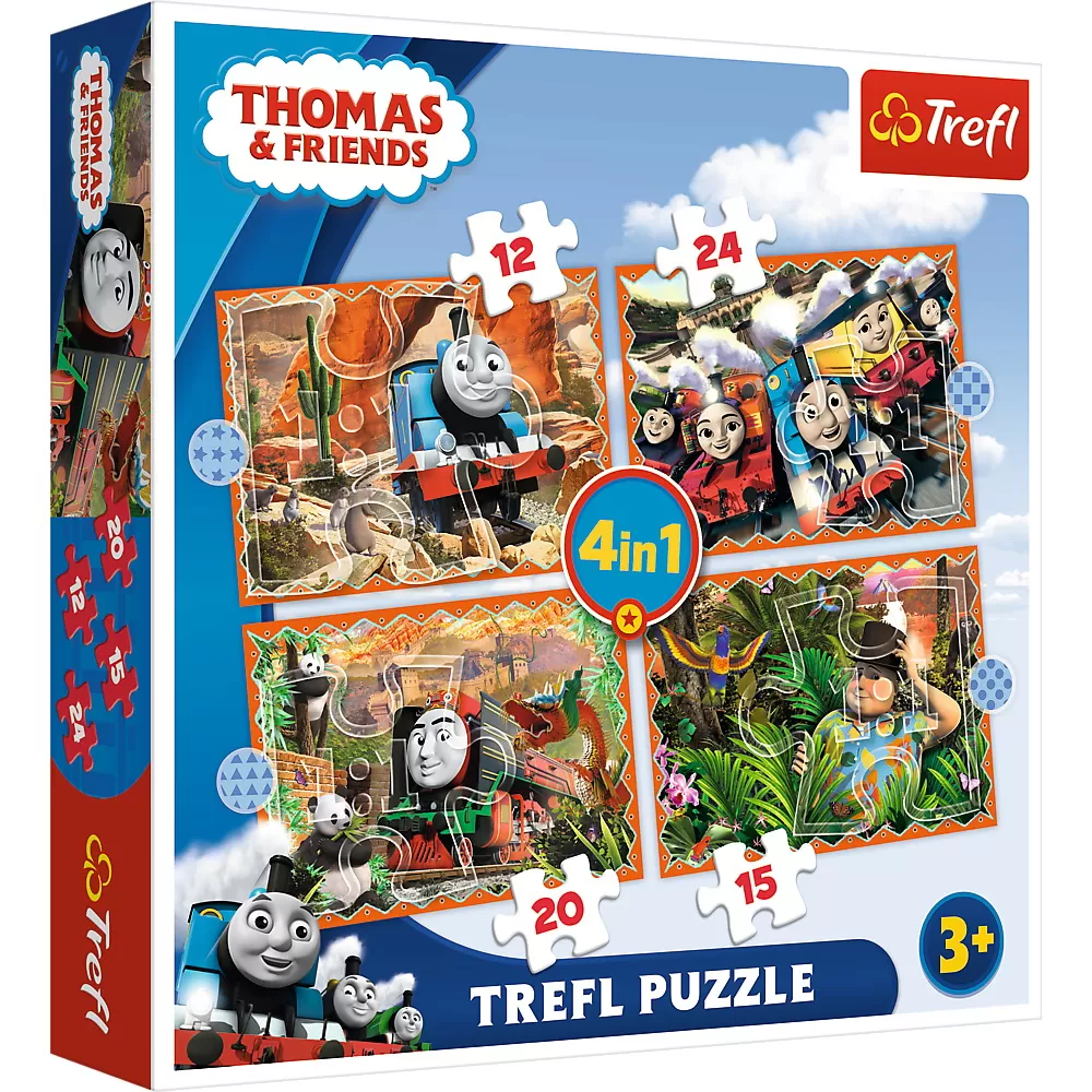 PUZZLE TREFL 4IN1 THOMAS CALATORIE IN JURUL LUMII