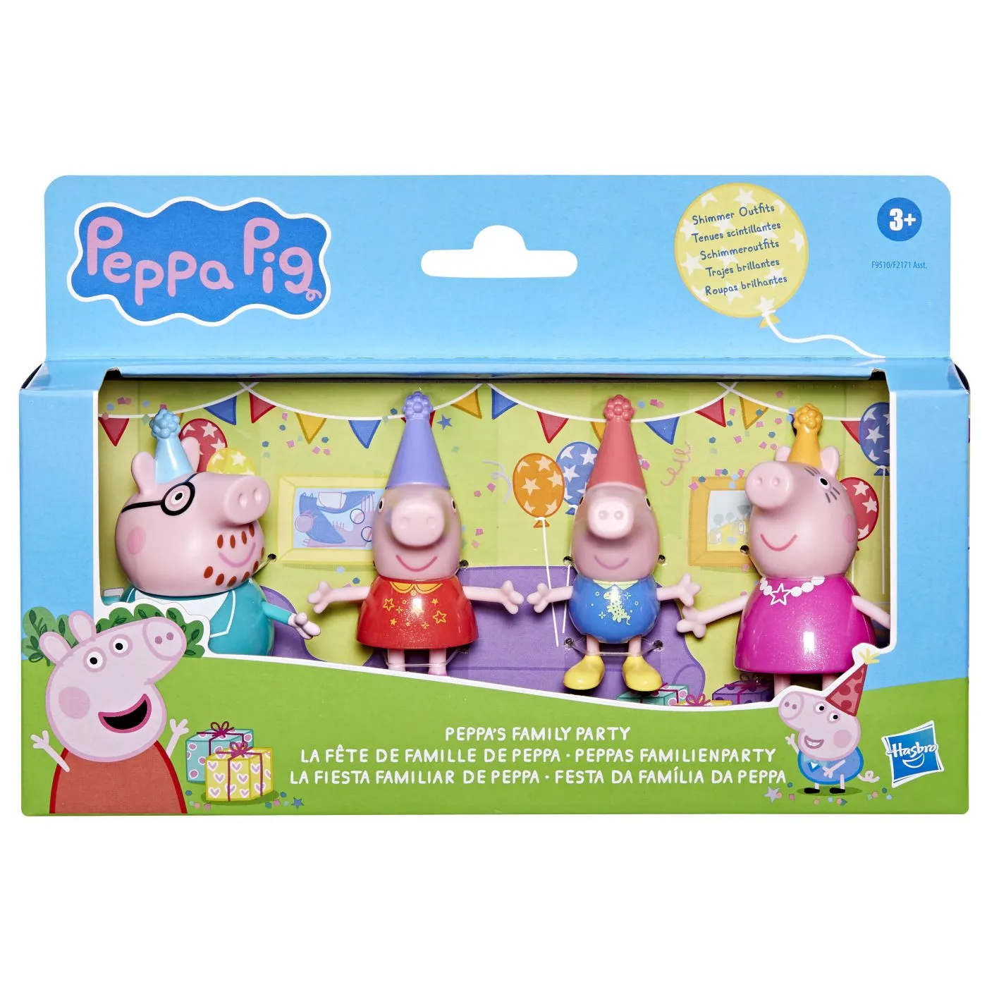 PEPPA PIG SET FIGURINE PETRECERE IN FAMILIA PIG