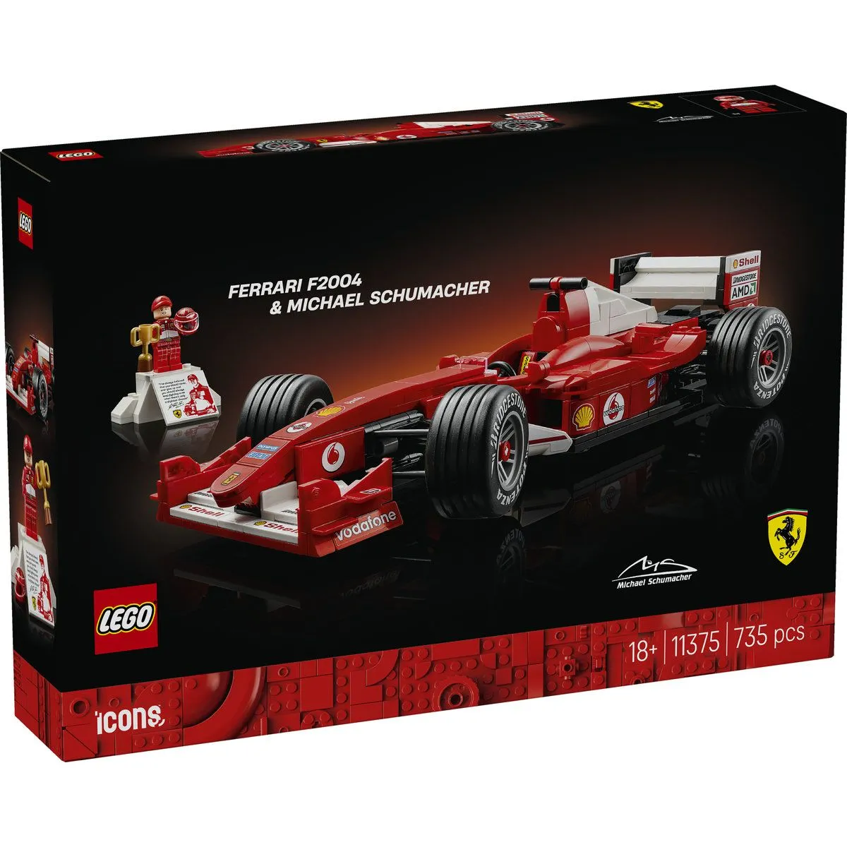 LEGO ICONICS FERRARI F2004 SI MICHAEL SCHUMACHER 11375
