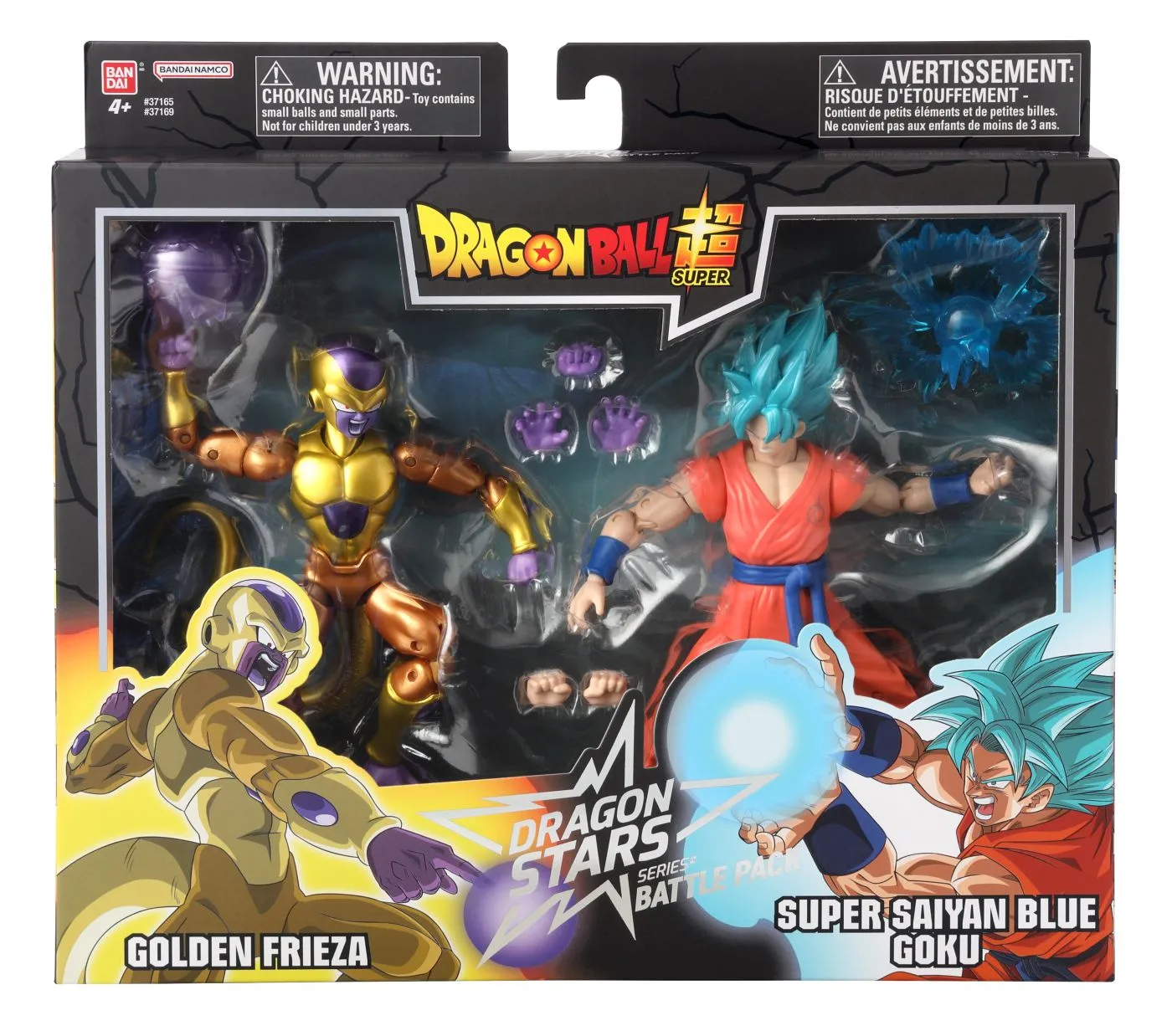 BANDAI SET 2 FIGURINE DRAGON BALL DRAGON STARS BATTLE PACK GOLDEN FRIEZA SI SUPER SAIYAN BLUE GOKU