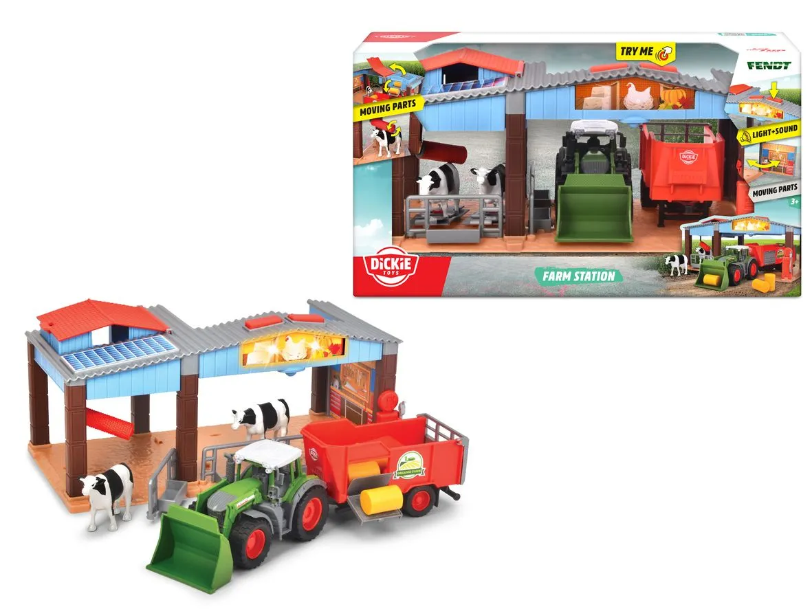 DICKIE TOYS SET DE JOACA STATIE FERMA CU LUMINI SI SUNETE