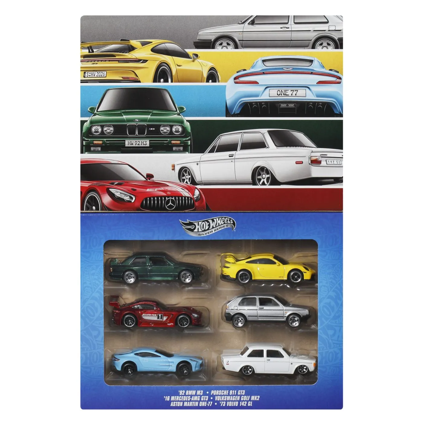 HOT WHEELS SILVER SERIES SET 6 MASINUTE METALICE EURO STYLE