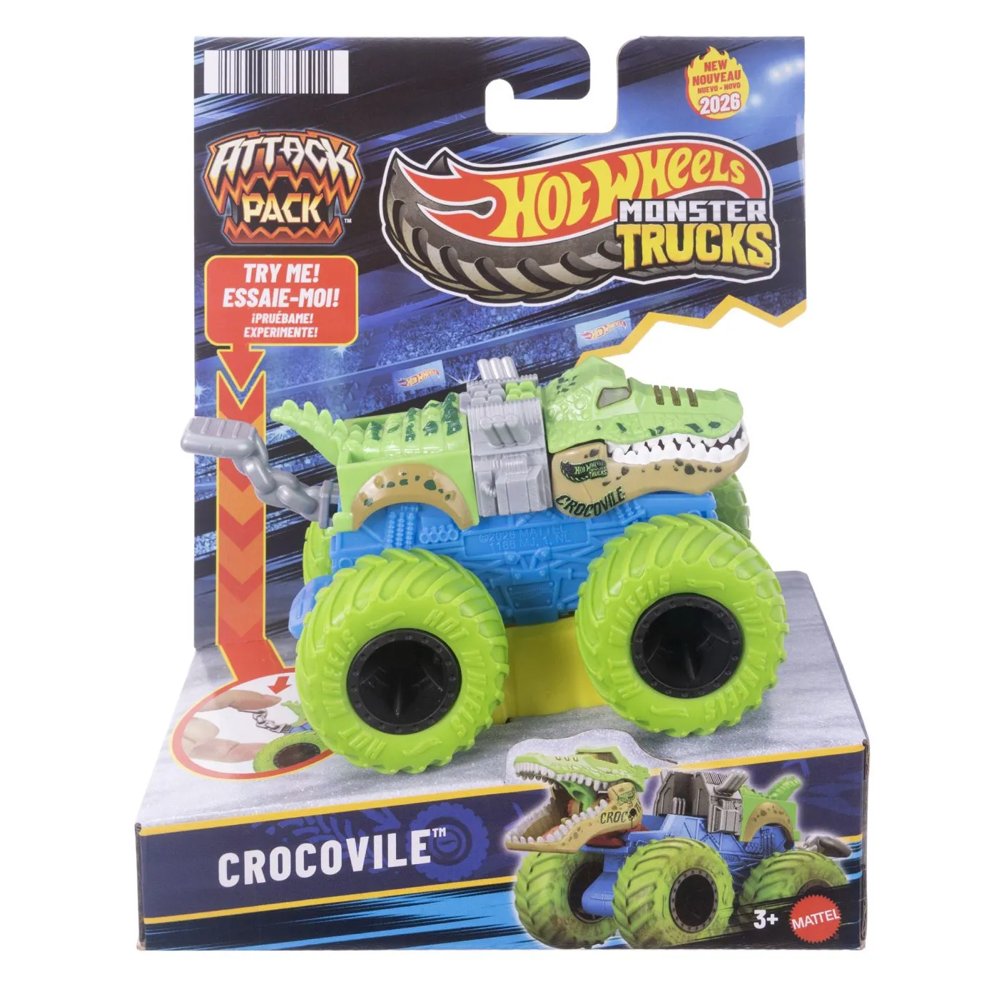HOT WHEELS MONSTER TRUCK ATTACK PACK CAMION CROCOVILE SCARA 1 LA 64