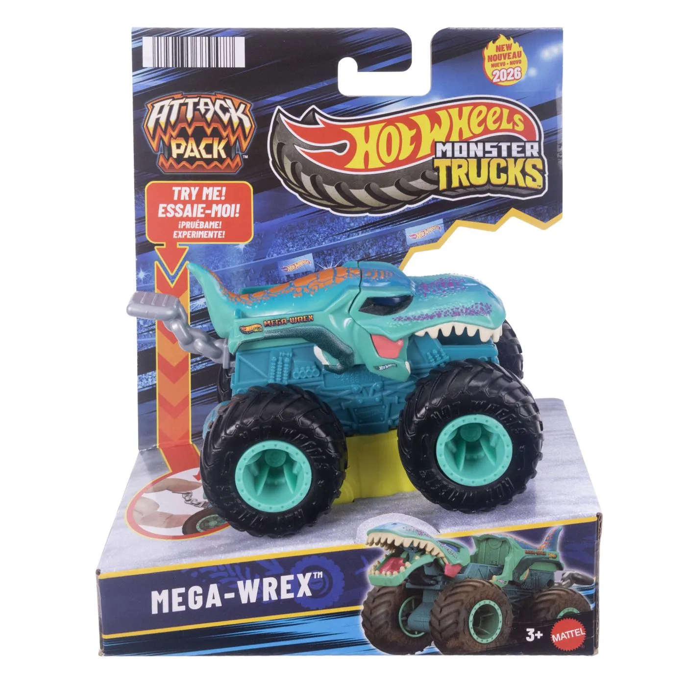 HOT WHEELS MONSTER TRUCK ATTACK PACK CAMION MEGA WREX SCARA 1 LA 64