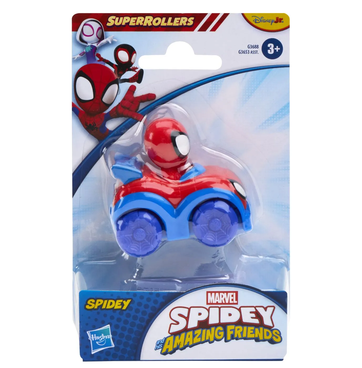 SPIDEY SI PRIETENII LUI UIMITORI MARVEL SUPER ROLLERS SET FIGURINA SPIDEY CU VEHICUL 5.5CM