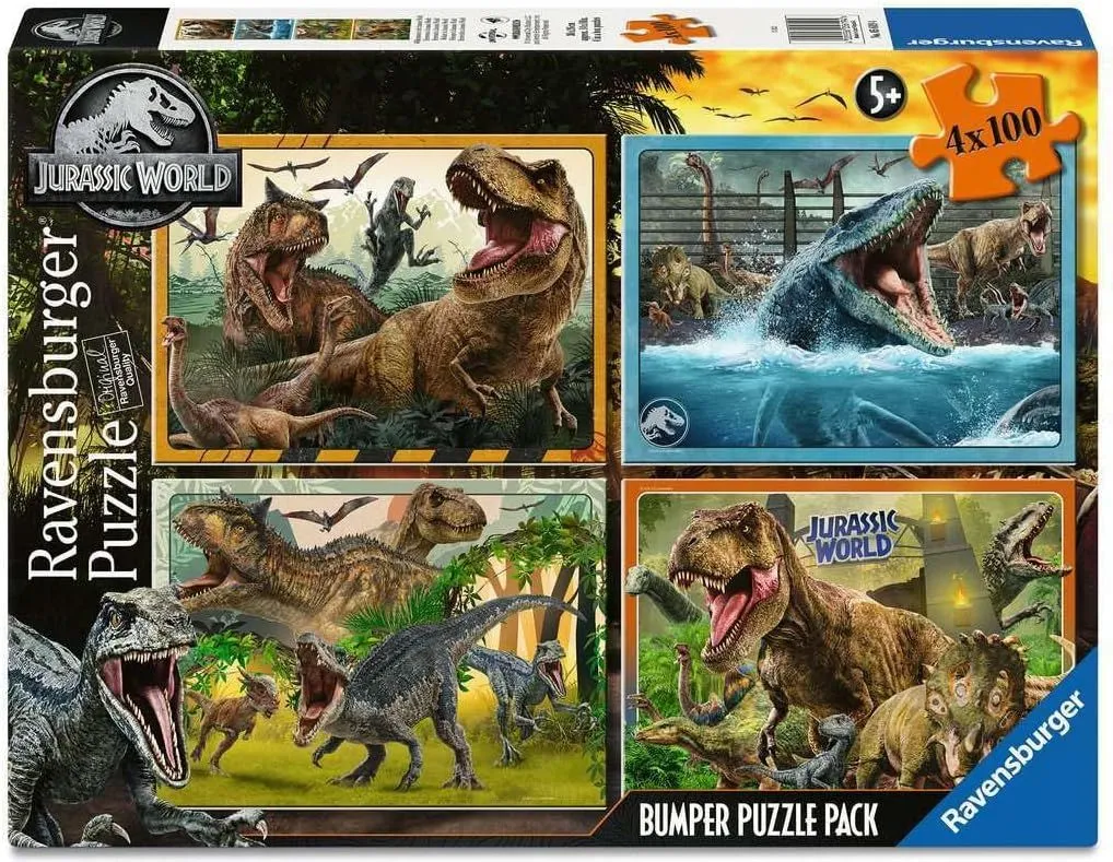 PUZZLE JURASSIC WORLD BUMPER PACK 4X100