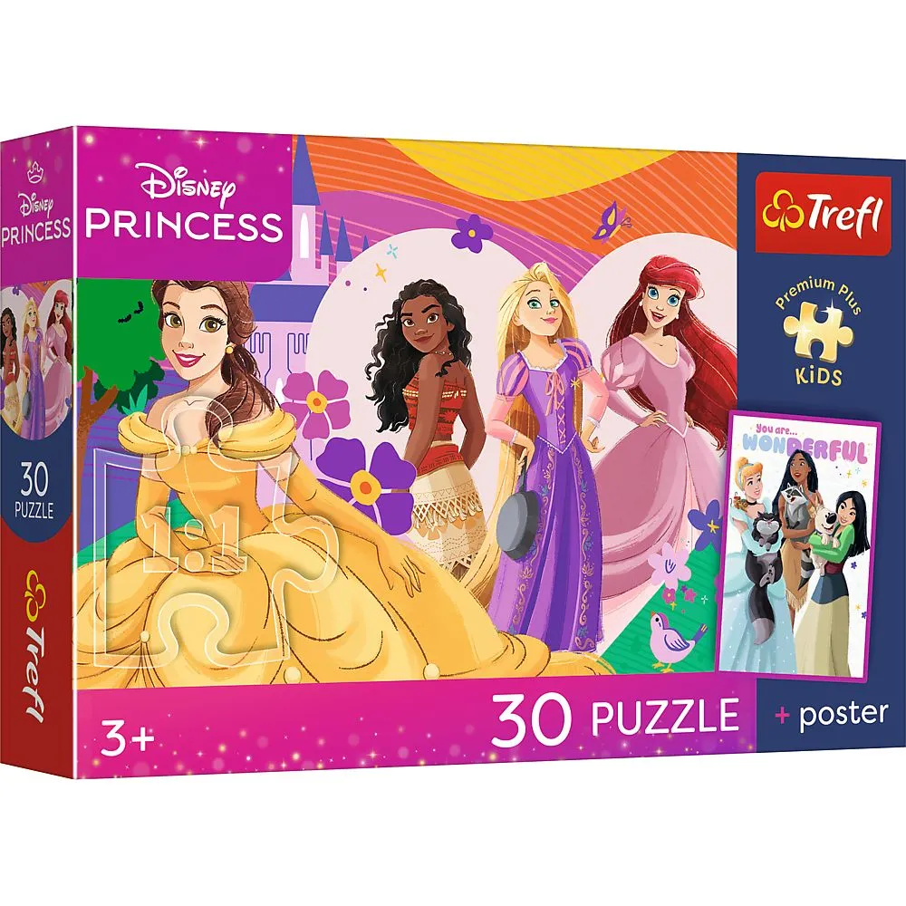 PUZZLE TREFL 30 PREMIUM PLUS KIDS DISNEY PRINCESS PRINTESE SI PRIETENIE PLUS POSTER - EAN, Brand | eToys.ro