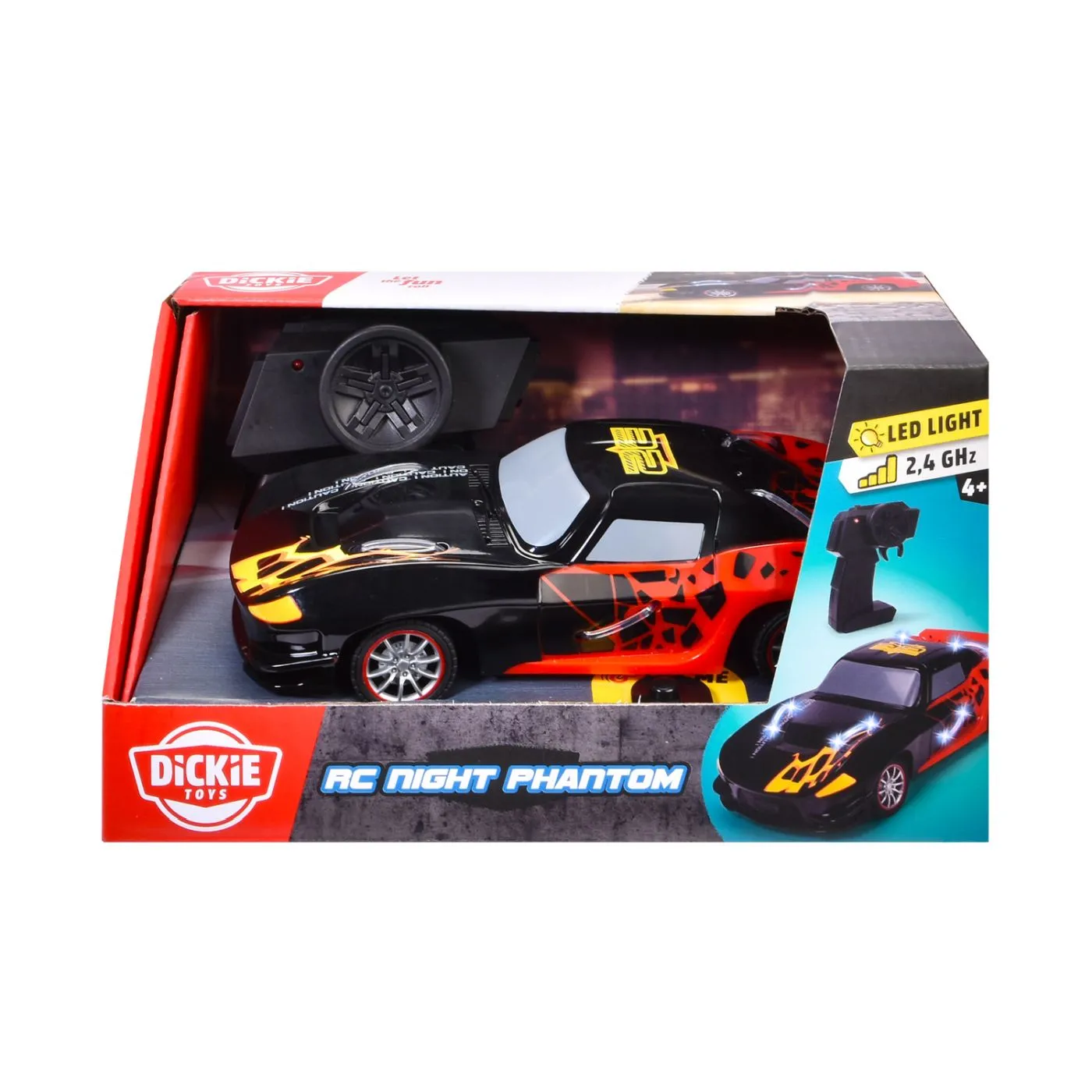 DICKIE TOYS MASINUTA NIGHT PHANTOM RC CU TELECOMANDA 2.4GHz SCARA 1 LA 18