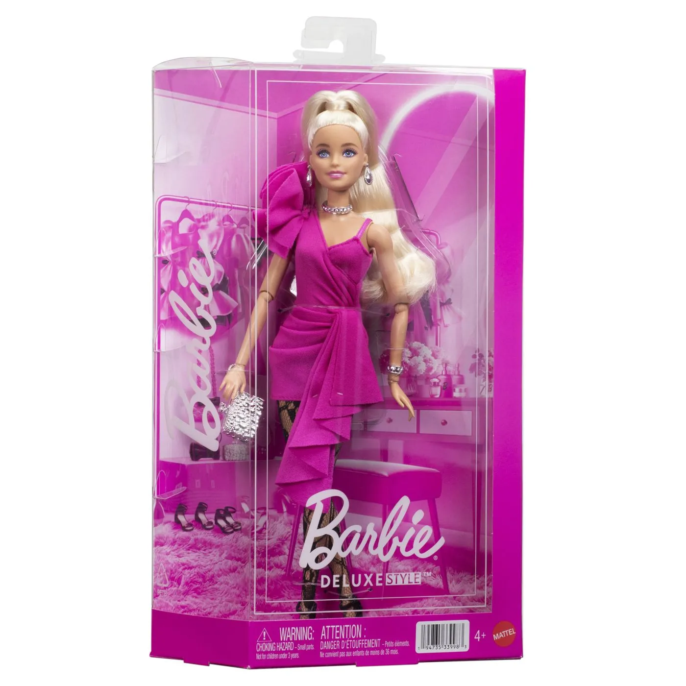 BARBIE DELUXE STYLE PAPUSA BARBIE BLONDA CU ROCHIE ROZ