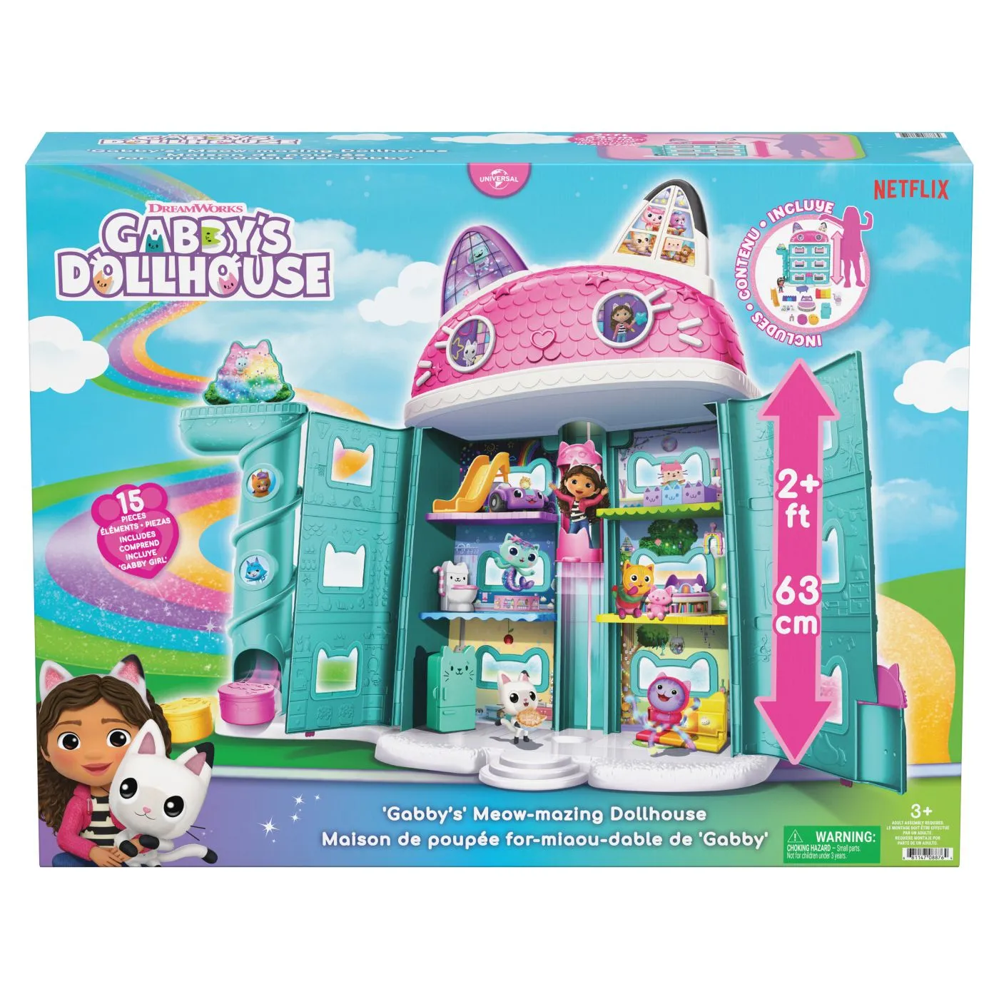 GABBYS DOLLHOUSE CASA DE PAPUSI A LUI GABBY CU FIGURINE SI ACCESORII
