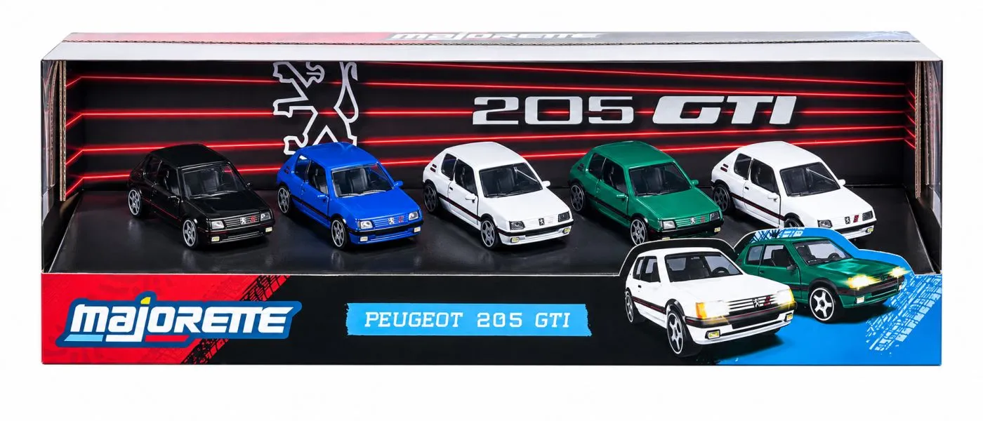 MAJORETTE SET 5 MASINUTE METALICE PEUGEOT 205 GTI SCARA 1 LA 64