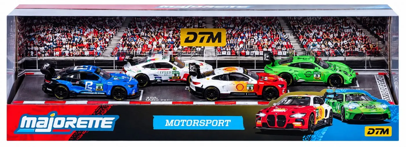 MAJORETTE SET 4 MASINUTE METALICE MOTORSPORT DTM SCARA 1 LA 64